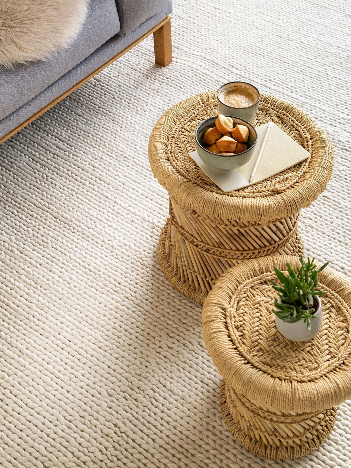 benuta pure Wollteppich UNO 120 x 170 cm cream