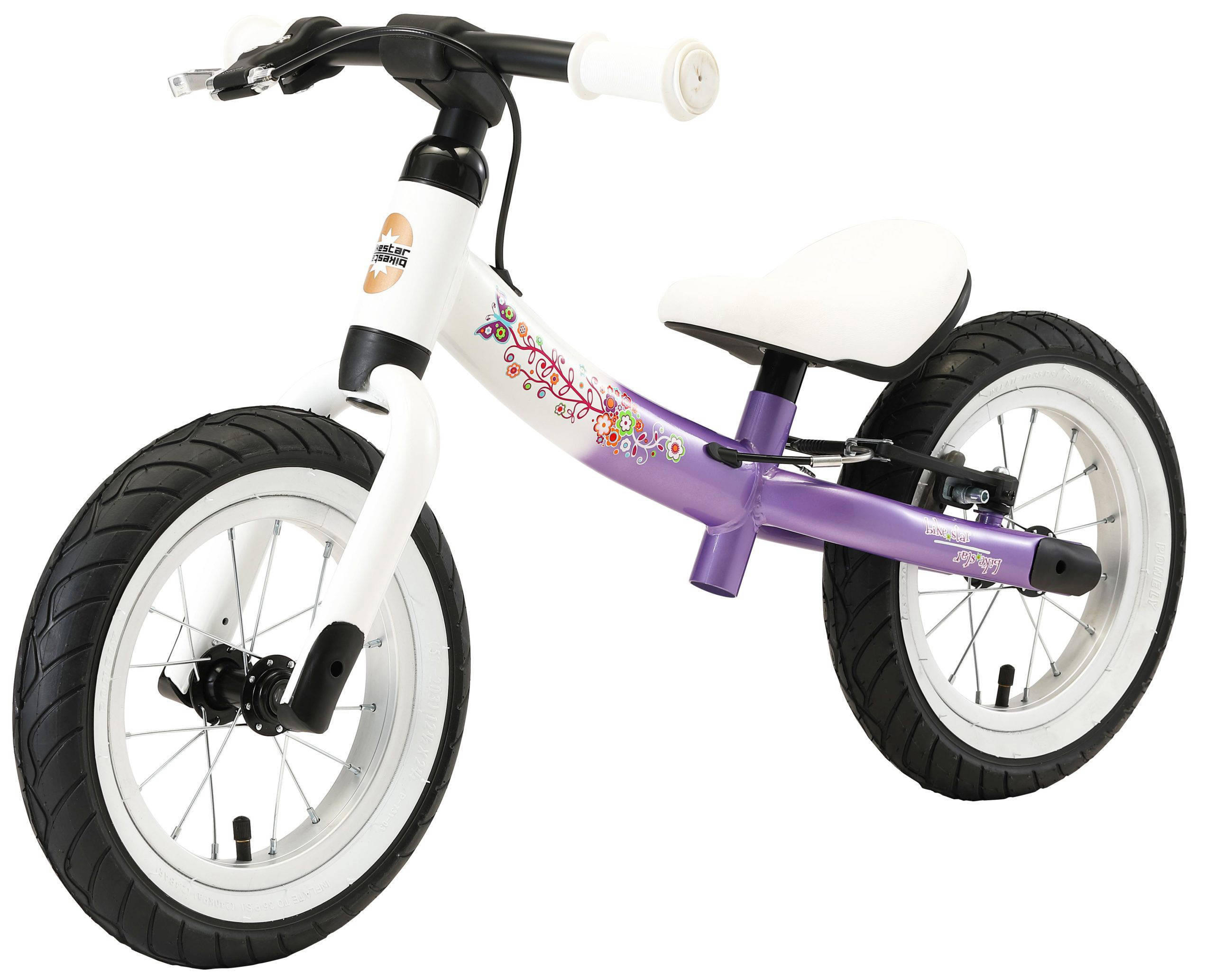 BikeStar Sport, meegroei loopfiets, 12 inch, lila wit