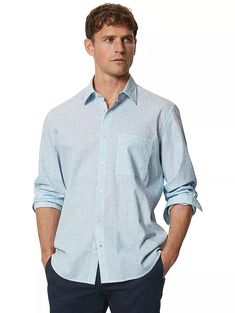 MARC O'POLO Hemd Regular Fit blau