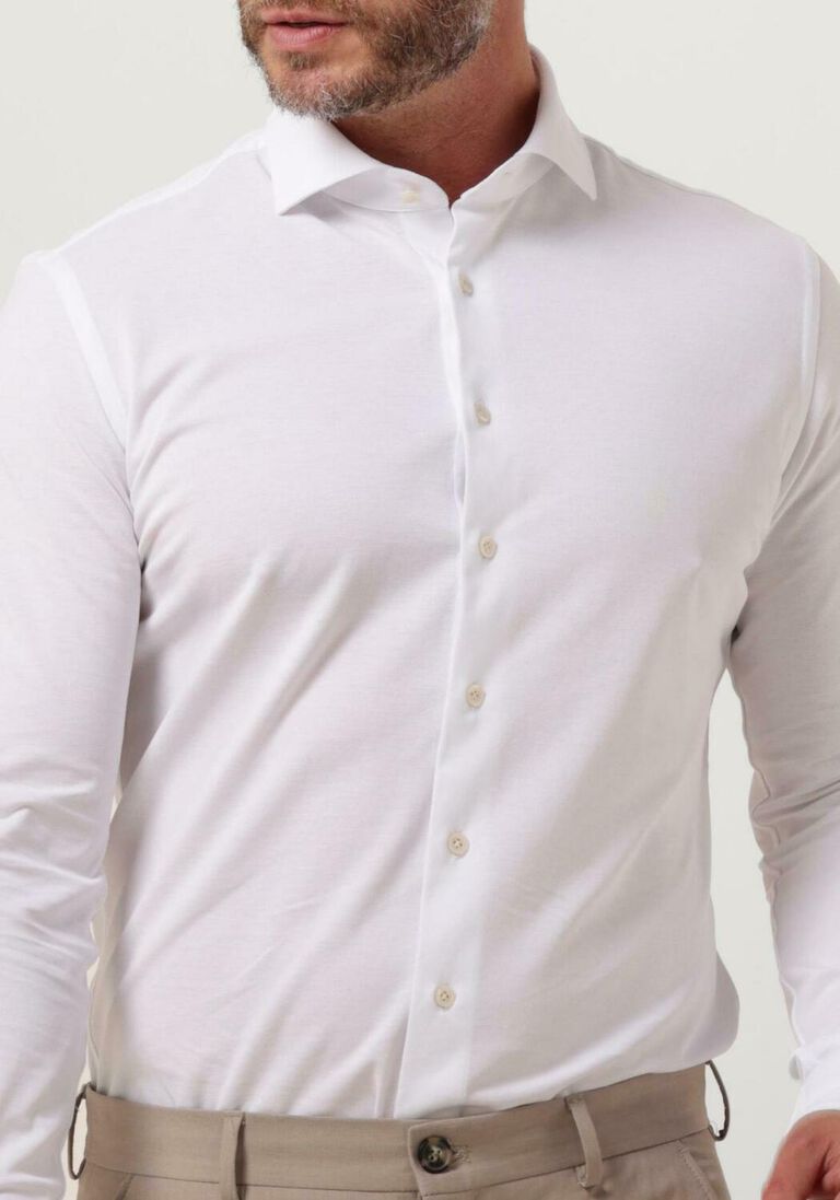 PROFUOMO witte profuomo klassiek overhemd knitted shirt