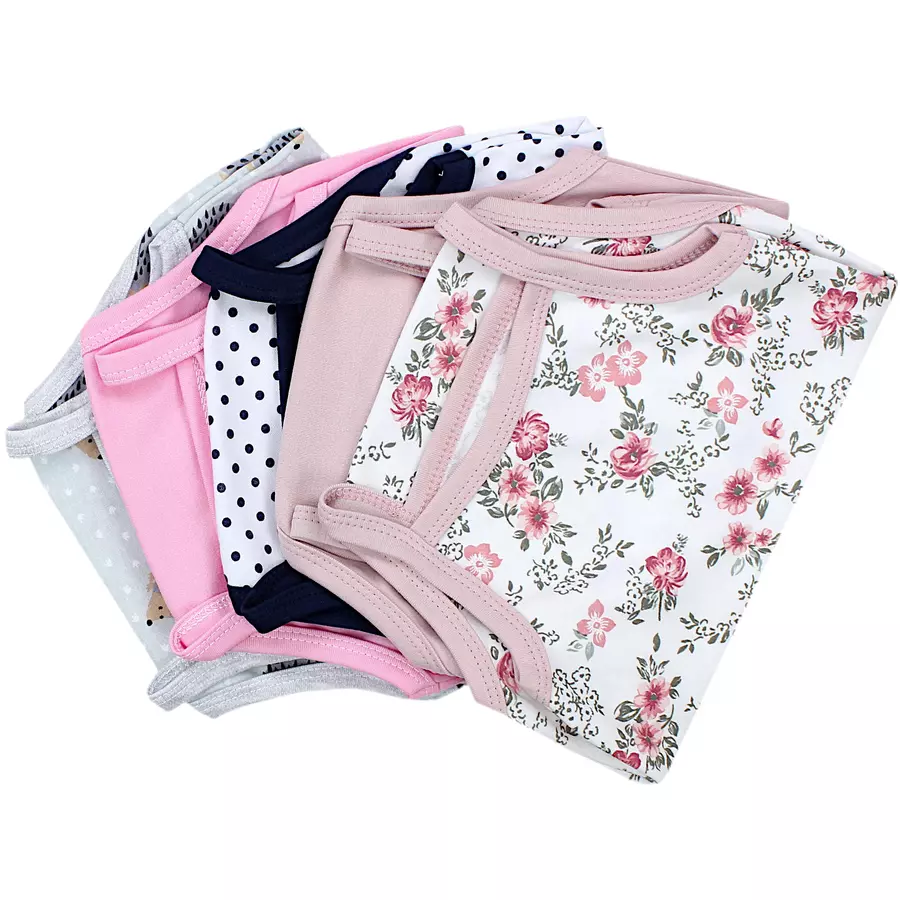 TupTam Mädchen Babybody mit Spagettiträger Sommer 5er Pack rosagrau