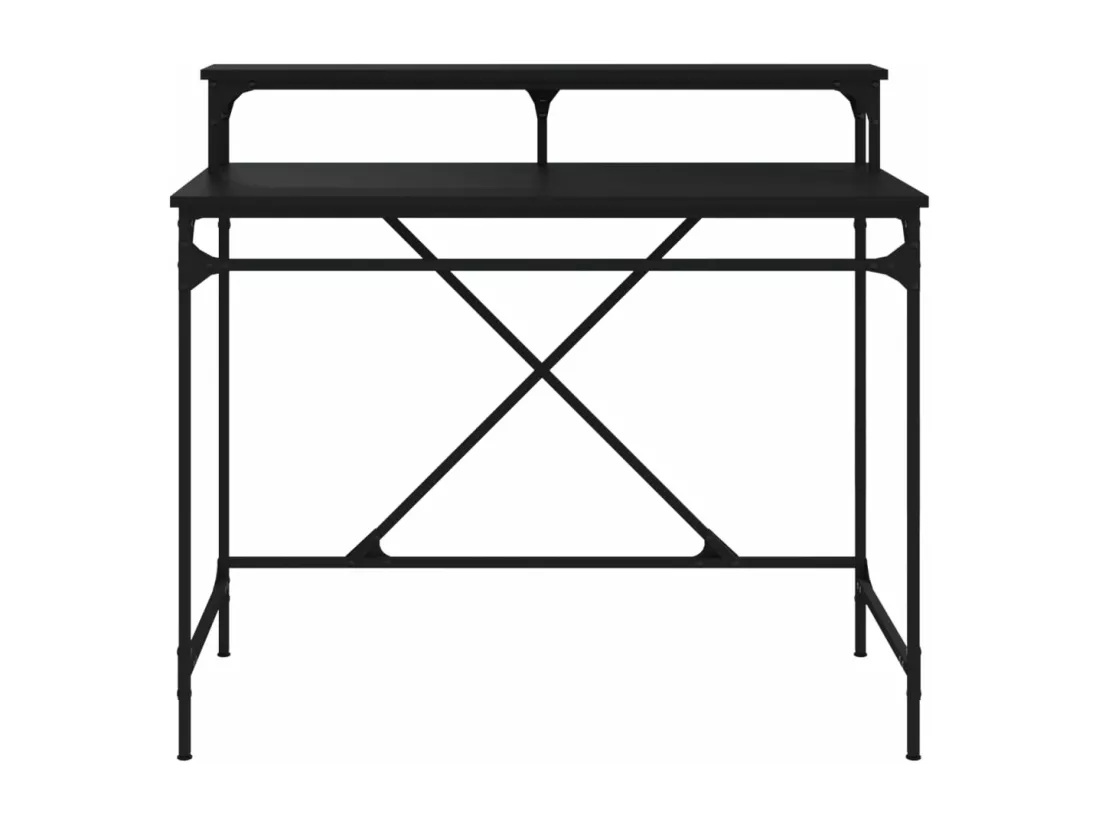 Bureau noir 100x50x90 cm bois d'ingénierie et fer