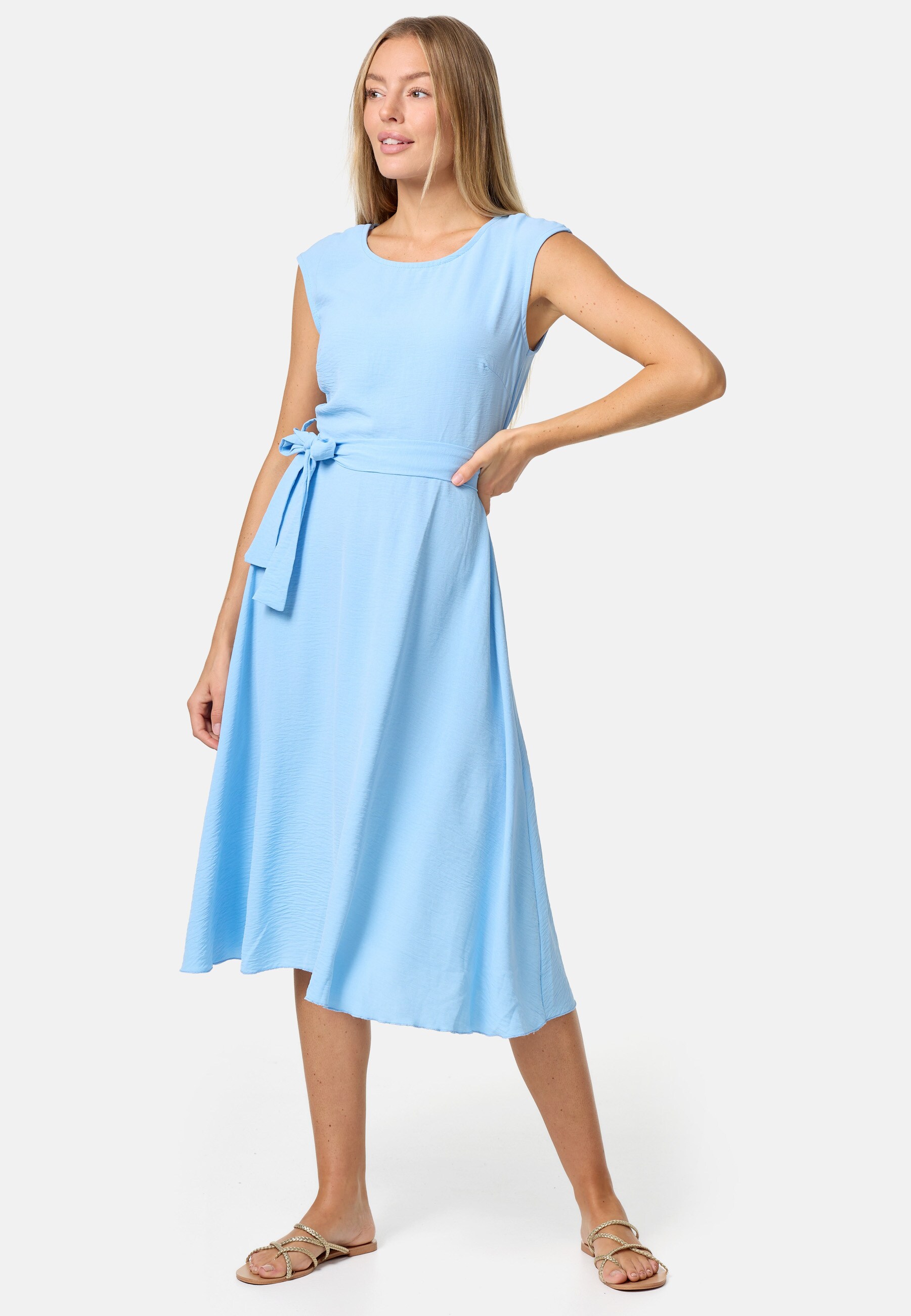 PM SELECTED Damen Ärmelloses Sommerkleid Dress mit Bindeband in Einheitsgröße PM26