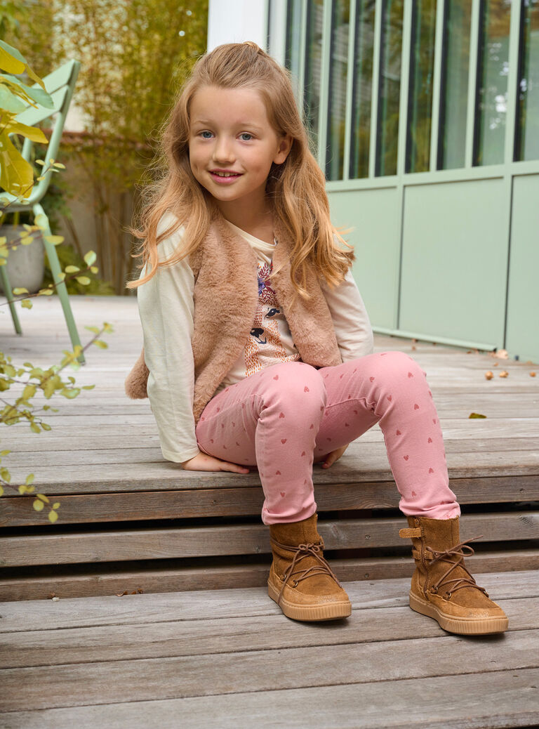 Cardigan noisette sans manches pour fille