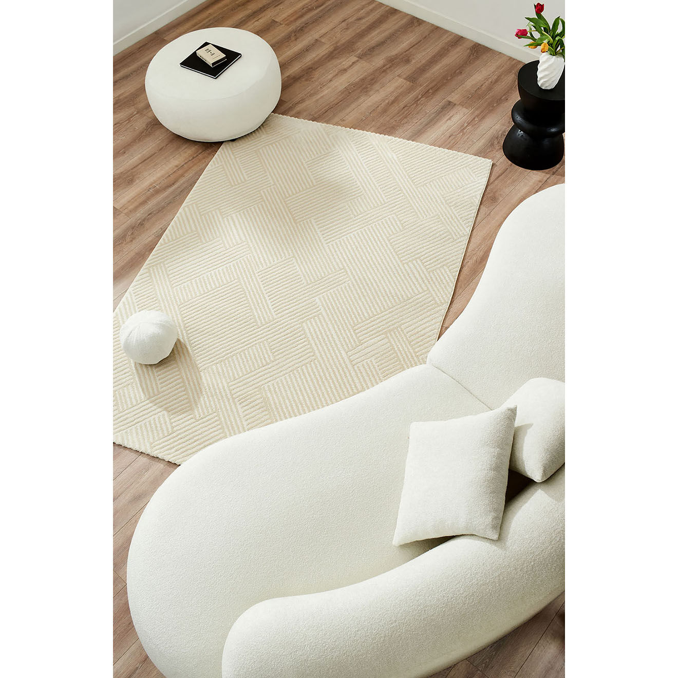 Nazar Rugs Tapis Bianca 160 crème - 80x150 cm