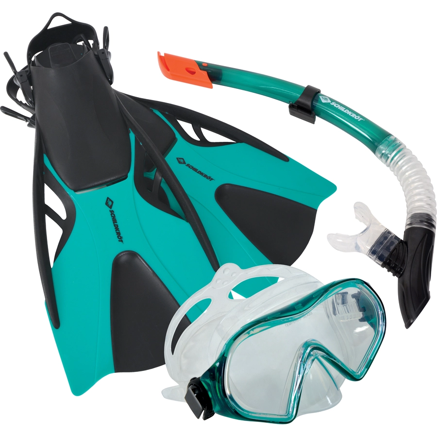 SCHILDKRÖT® Schnorchel Set Cayman türkis - 3-teilig, Größe SM