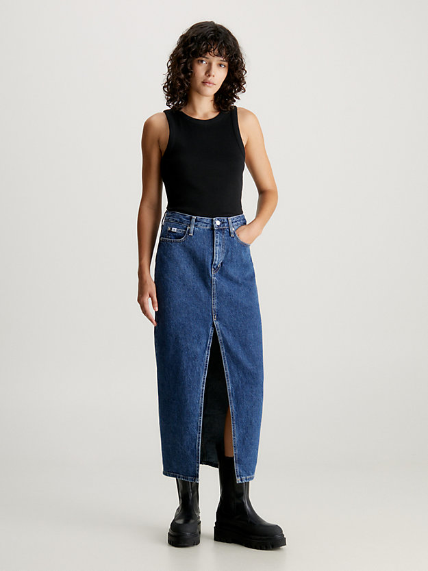 Saia longa de jeans