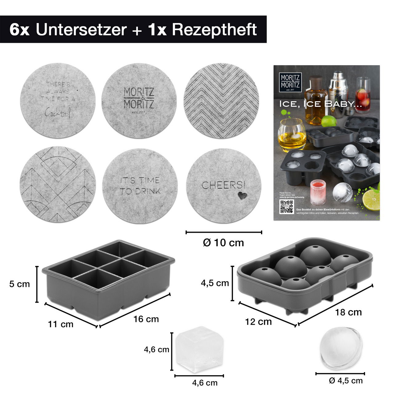 Moritz & Moritz Eiswürfelform eckig und rund