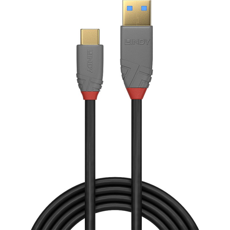 Lindy Câble USB 3.2 Type A vers C de 3m, 10Gbit/s, gamme Anthra