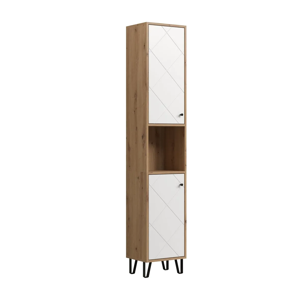 Meuble salle de bain EPIKASA Touch - Blanc et Marron