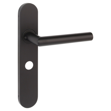 Novidade deurkrukset Porto recht schild met vrij-bezet sluiting 63/8 mm zwart RVS