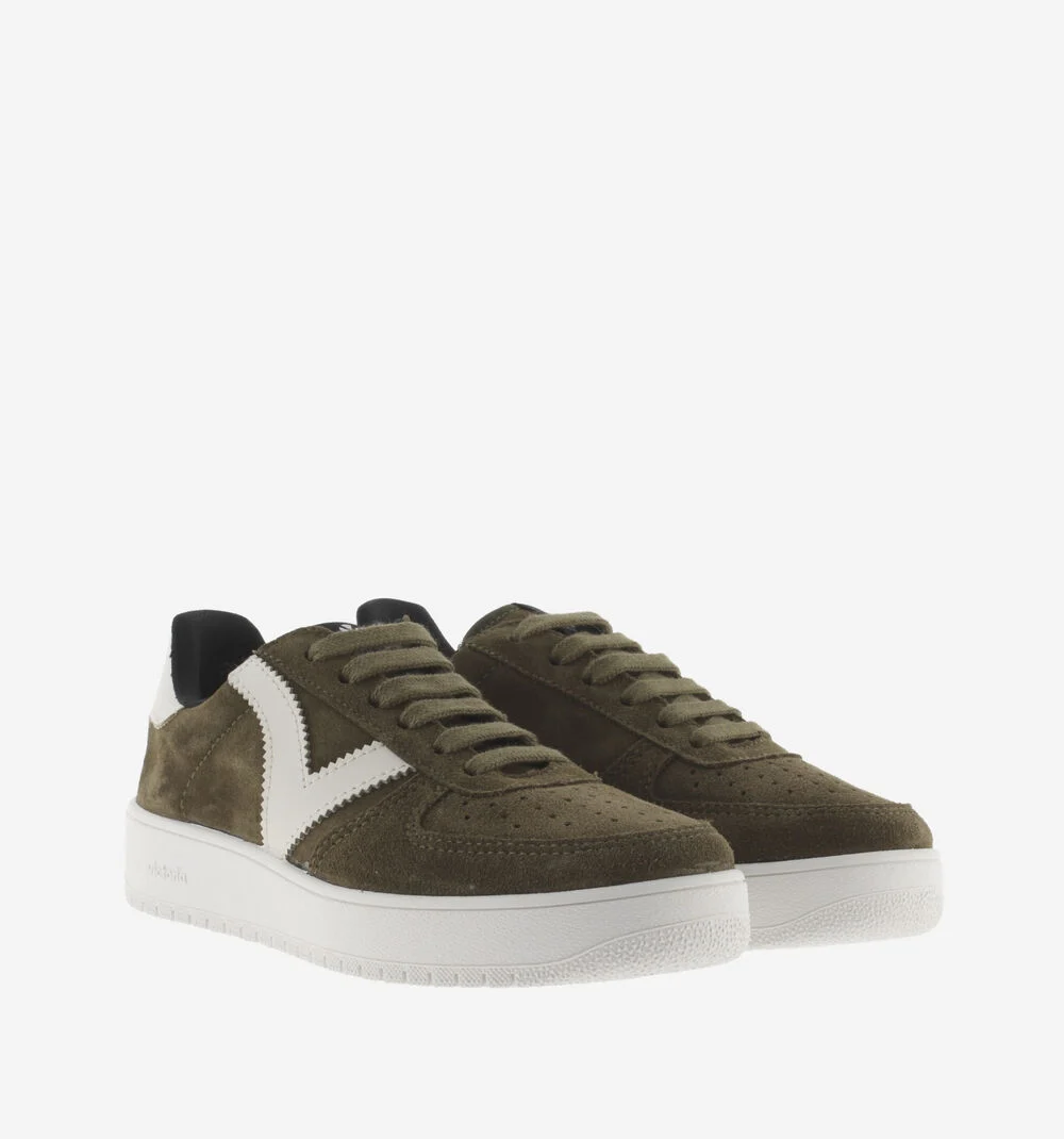 MADRID SPLIT LEATHER TRAINERSKAKI