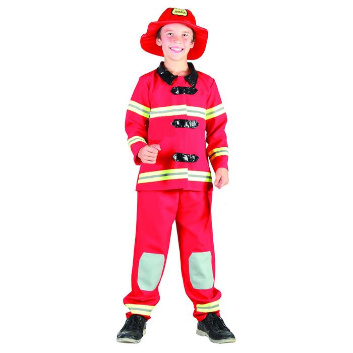 COSTUME PETIT POMPIER ROUGE LUXE GARCON M