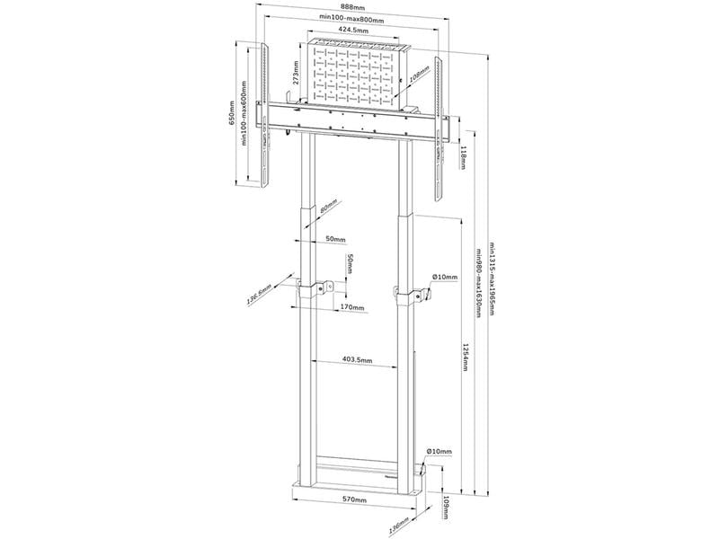 NEOMOUNTS Wandhalterung WL55-875WH1 Weiss Motorisierte Wandhalterung für 37-100