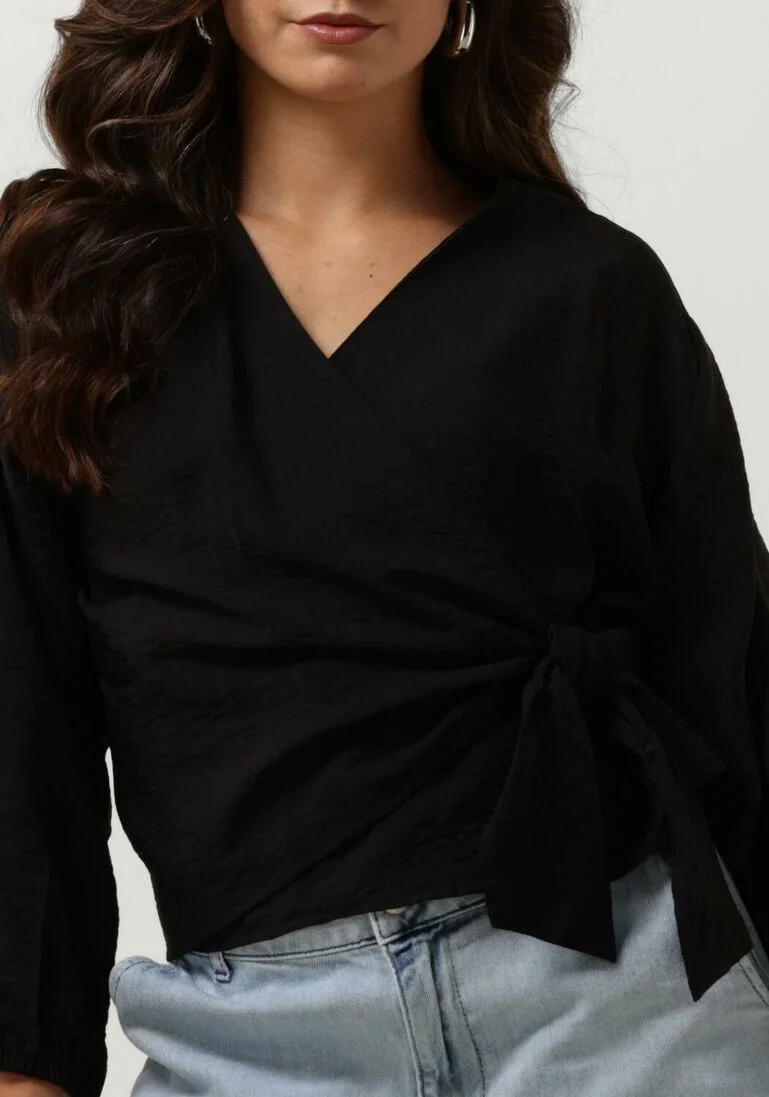 MSCH COPENHAGEN zwarte msch copenhagen blouse mschaudia 3/4 wrap top