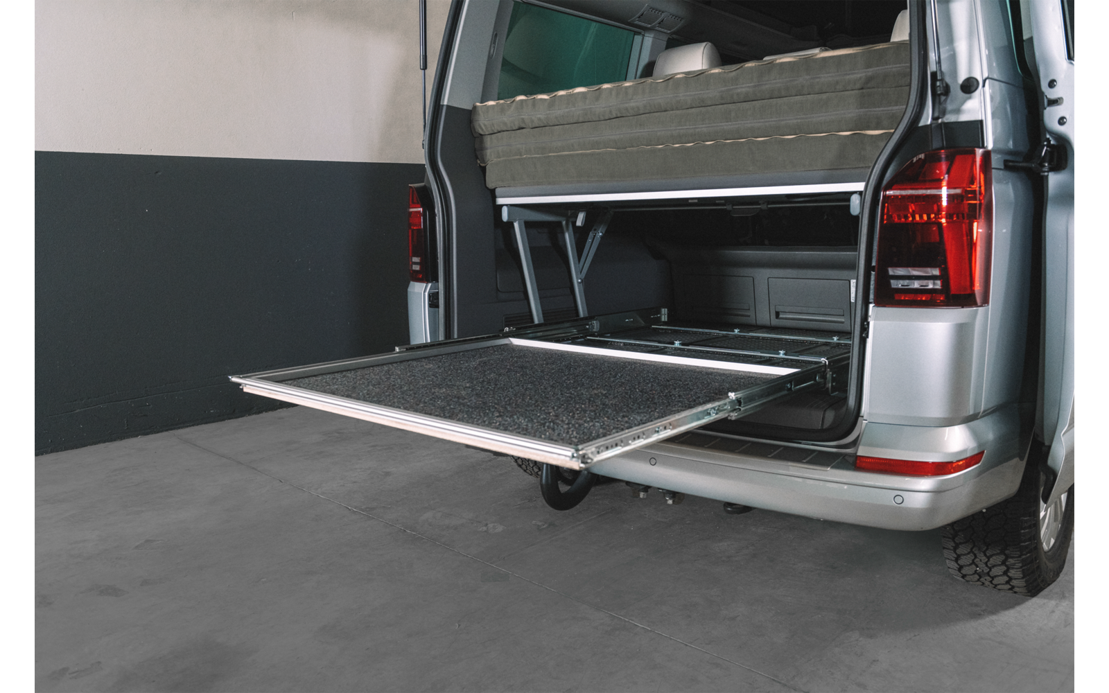easygoinc. vanlife.module SLIDEOUT Heckauszug gesamte Breite für VW T5-T6.1 California Beach & Ocean