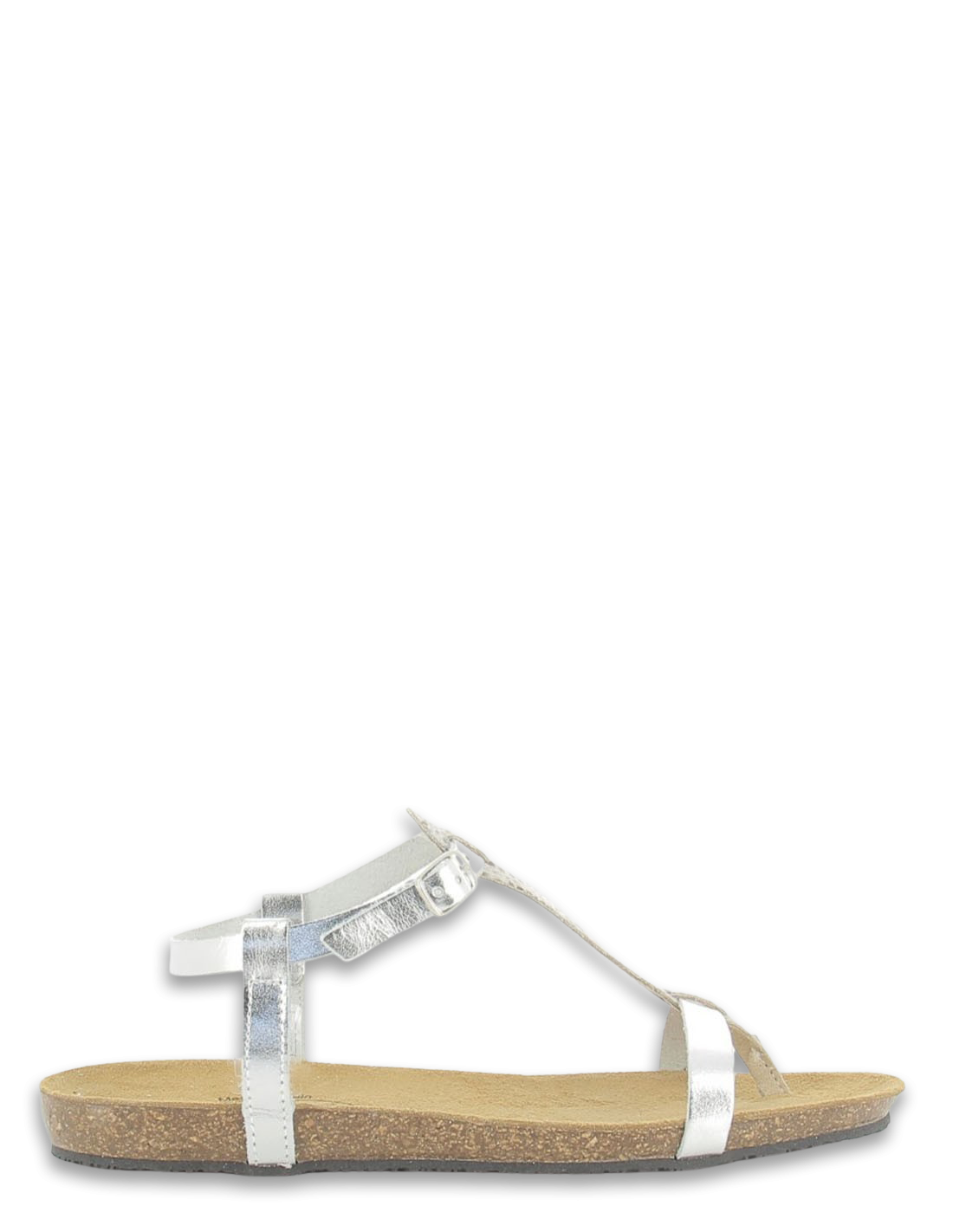 plakton Sandales femme mam zouk cuir argenté
