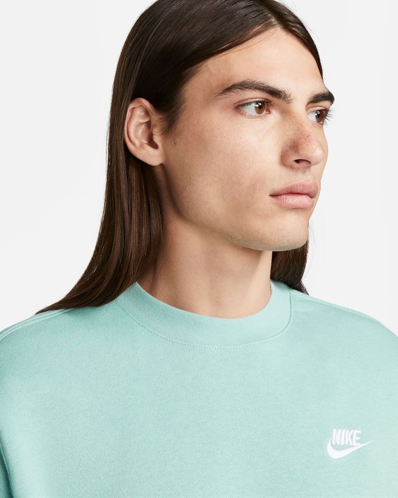 Sweat-shirt Nike Sportswear Club Fleece Vert & Blanc pour homme