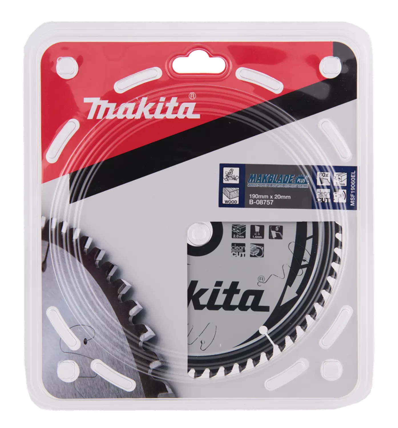 Makita B-08757 Cirkelzaagblad Hout - 190x20x2,0mm 60T