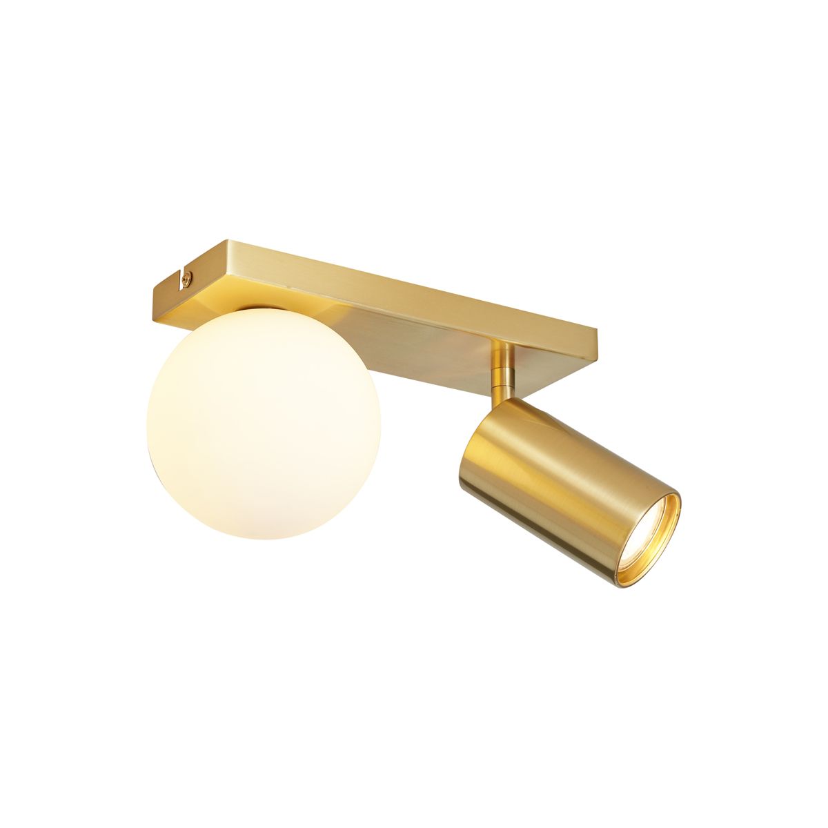 Moderne plafondlamp messing 2-lichts kantelbaar - Lesly