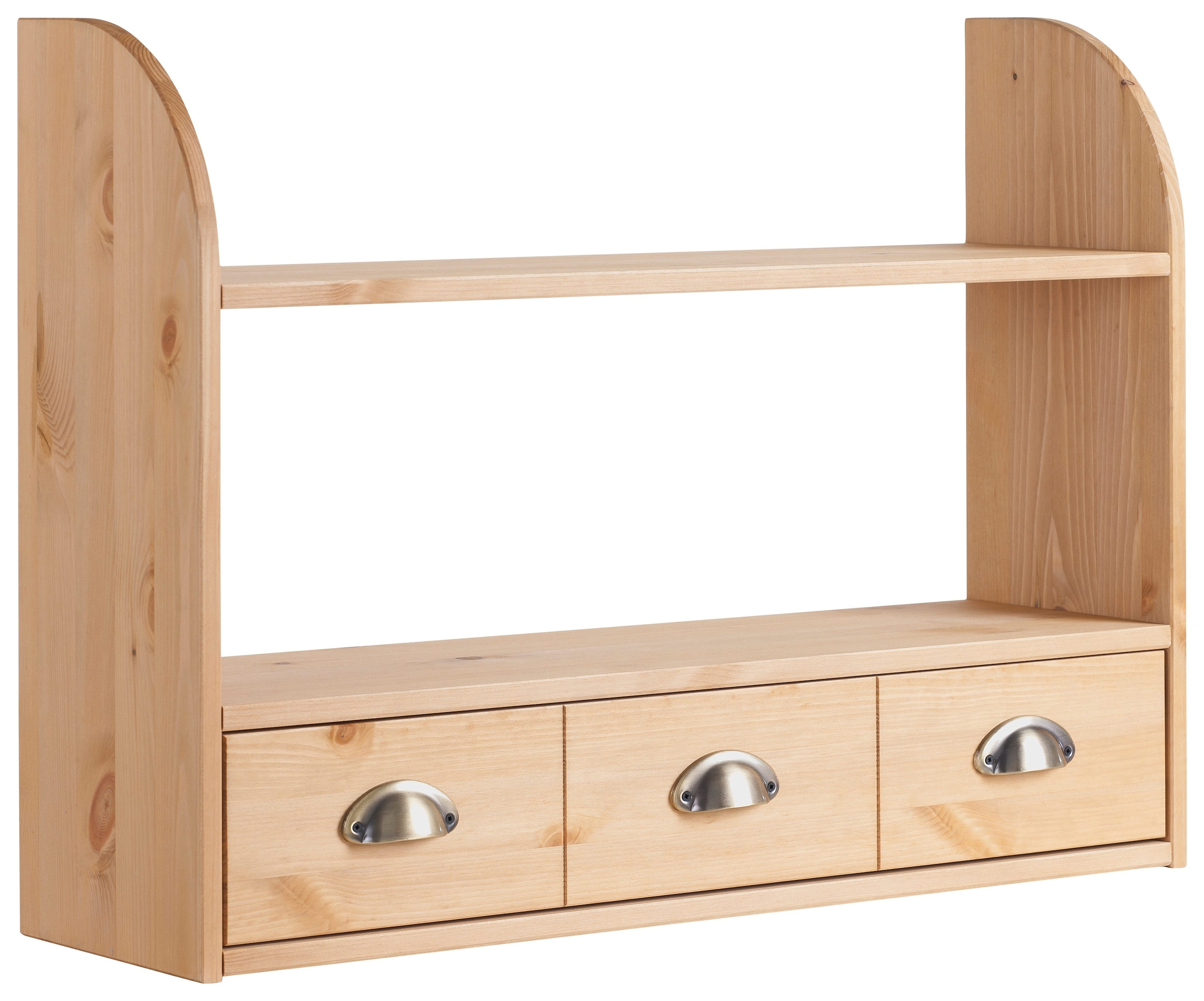 Home affaire Hängeregal »Oslo« 75 cm breit, aus massiver Kiefer, 1 breite Schublade, Metallgriffe