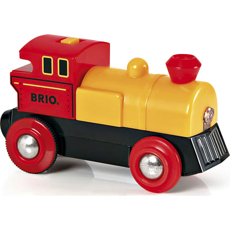 BRIO 33594 Batteridrevet tovejs lokomotiv, rødt/gult