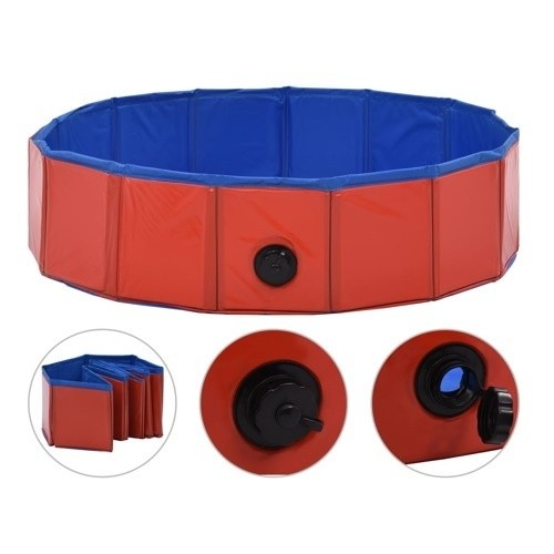Piscina refrescante Vidaxl para cães, vermelha