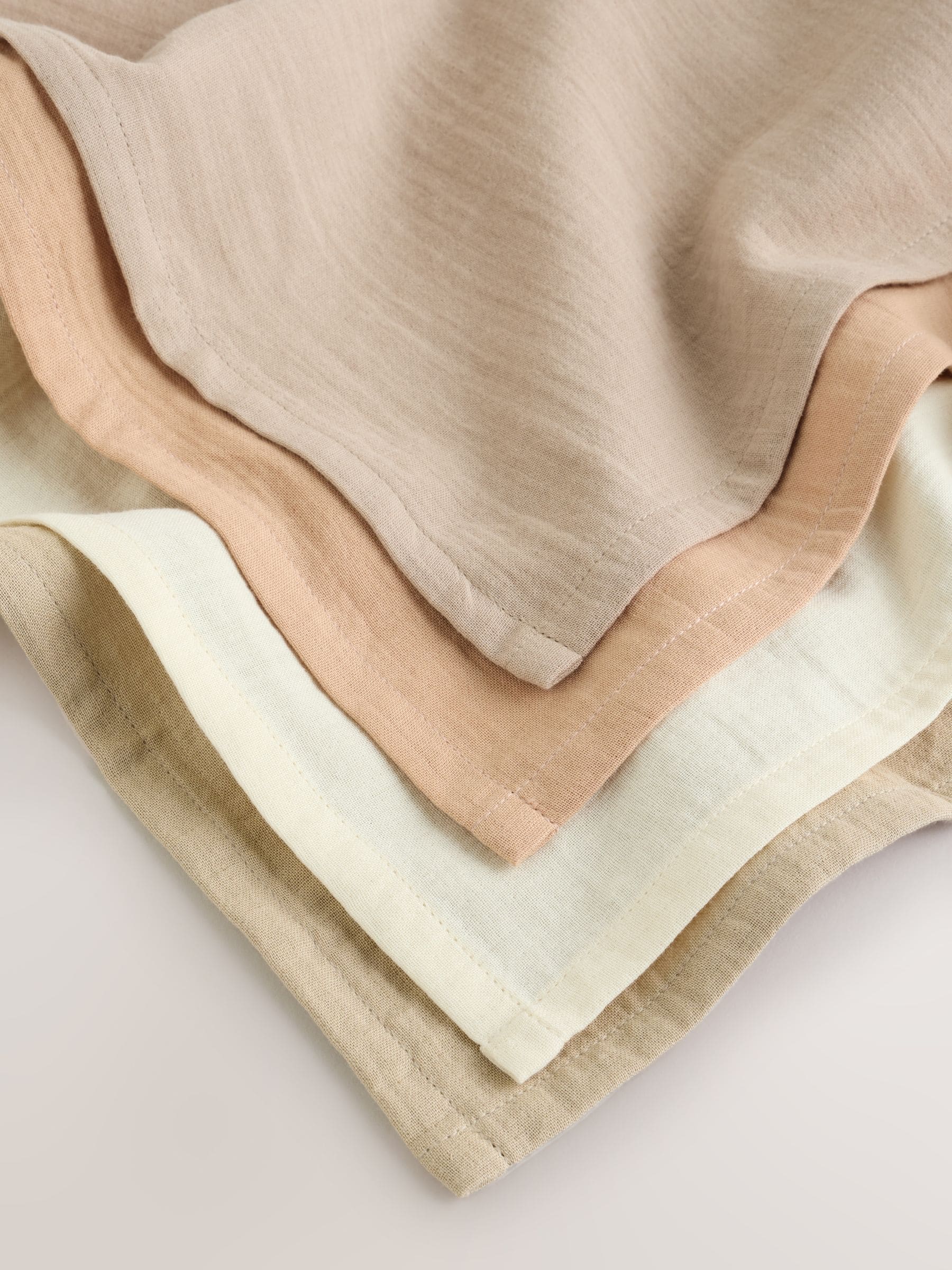 Neutraal - Set van 4 mousseline babydoekjes