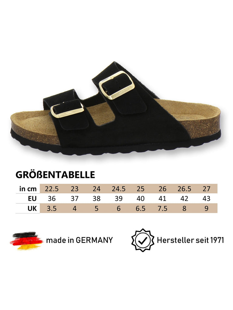 Pantoletten Damen Zweischnaller schwarz Velour