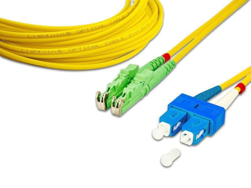 Lightwin LWL-Patchkabel Singlemode E2000/APC – SC, OS2, Dup Singlemode E2000/APC-SC Duplex OS2 2 m