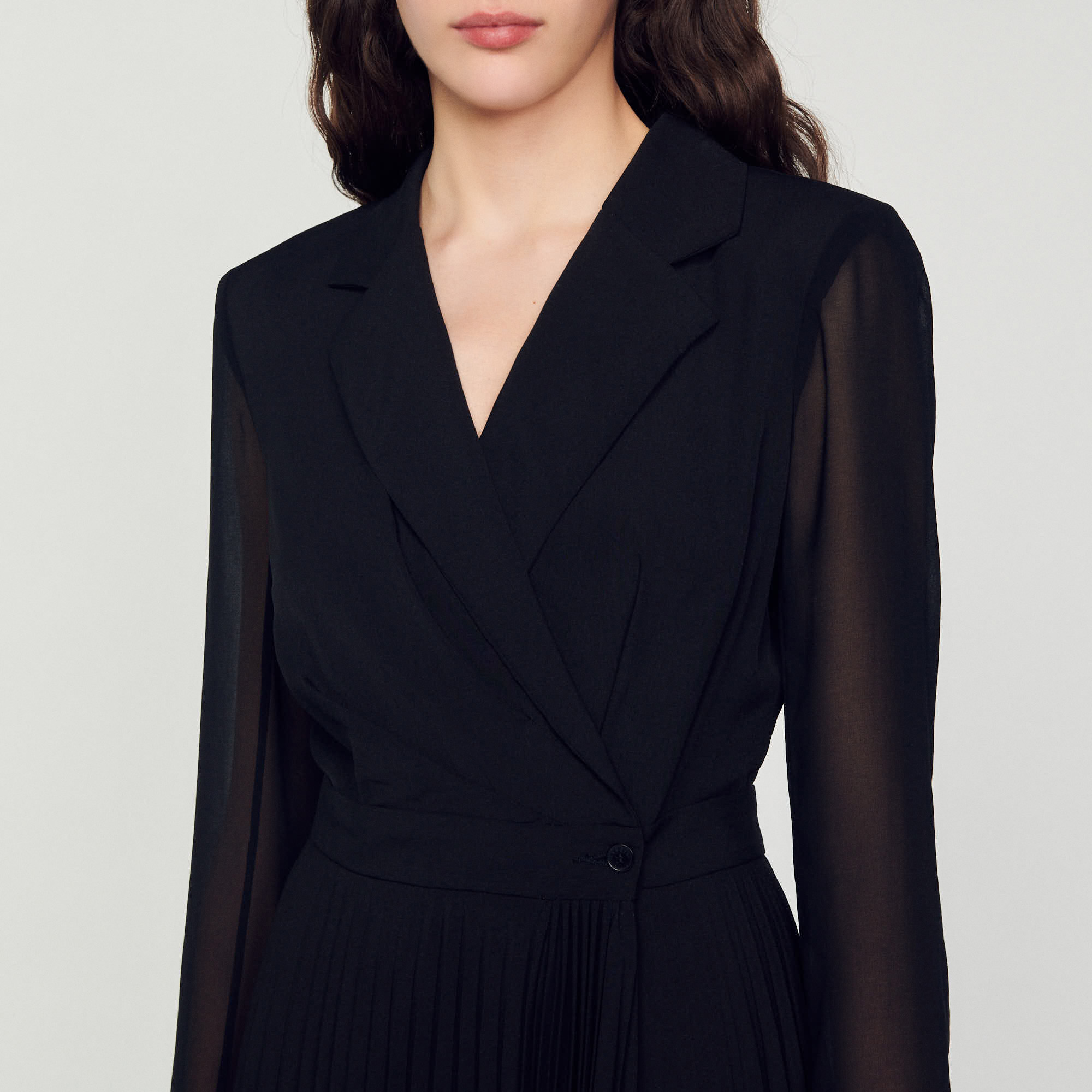 Robe bi-matiére á manches longues