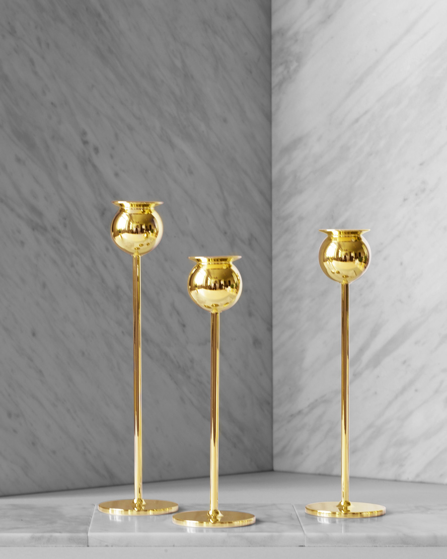 Skultuna The Tulip Candlestick Brass Set of Three