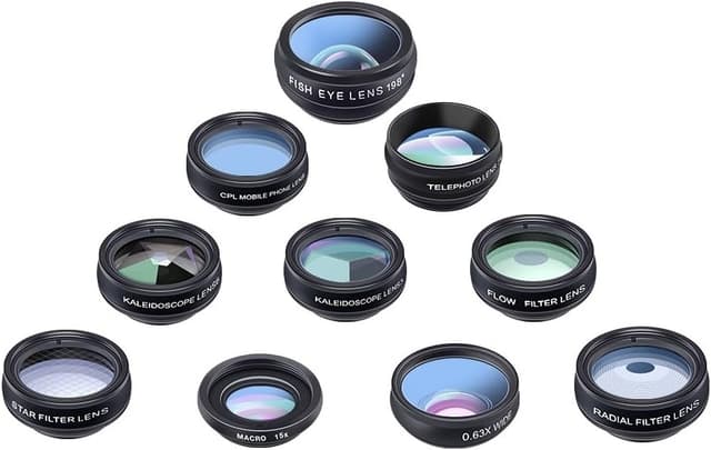 APEXEL 10-i-1 Premium Linsekit Kompatibel med Smartphones