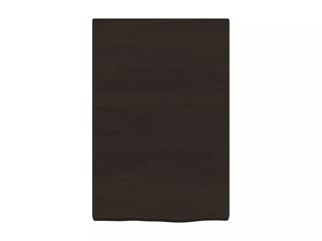 Comptoir de salle de bain marron foncé bois massif traité