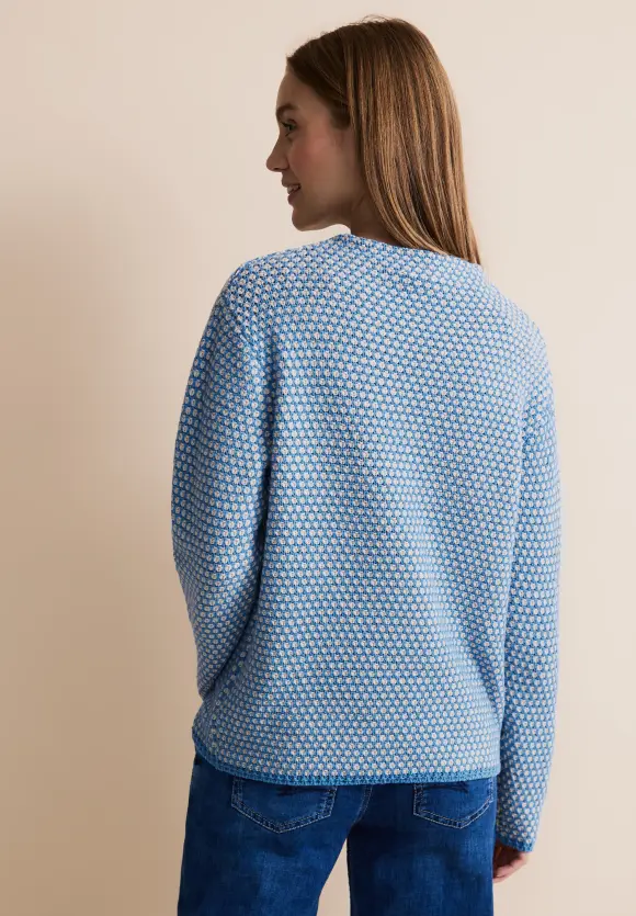 Zweifarbiger Pullover - light spring blue
