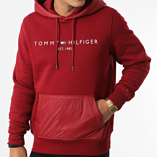Sweat Capuche Logo Mix Media 5894 Bordeaux