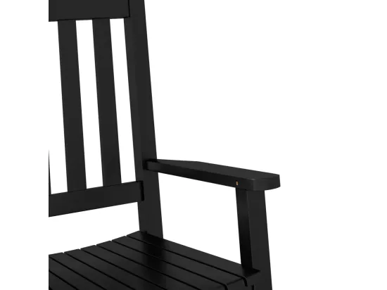 Chaise à bascule enfants noir bois de peuplier massif