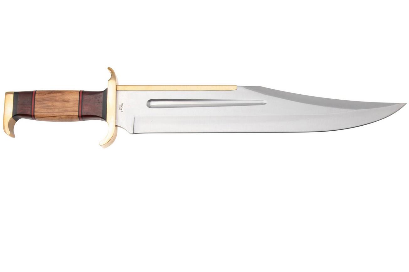 Rough Ryder Raiders Bowie RR2523, Satin Stainless Steel, Wood Handle, vaststaand mes