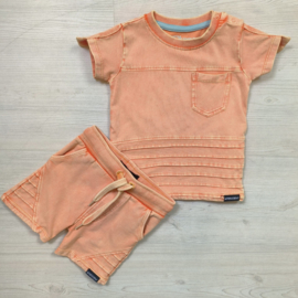 Washed biker short - Orange Tiger