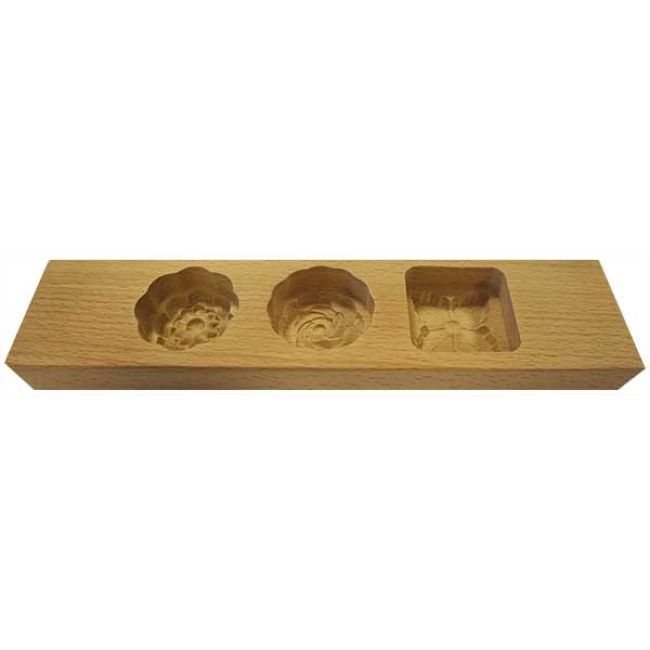 3 Patronen Houten Cakevorm 28x7cm
