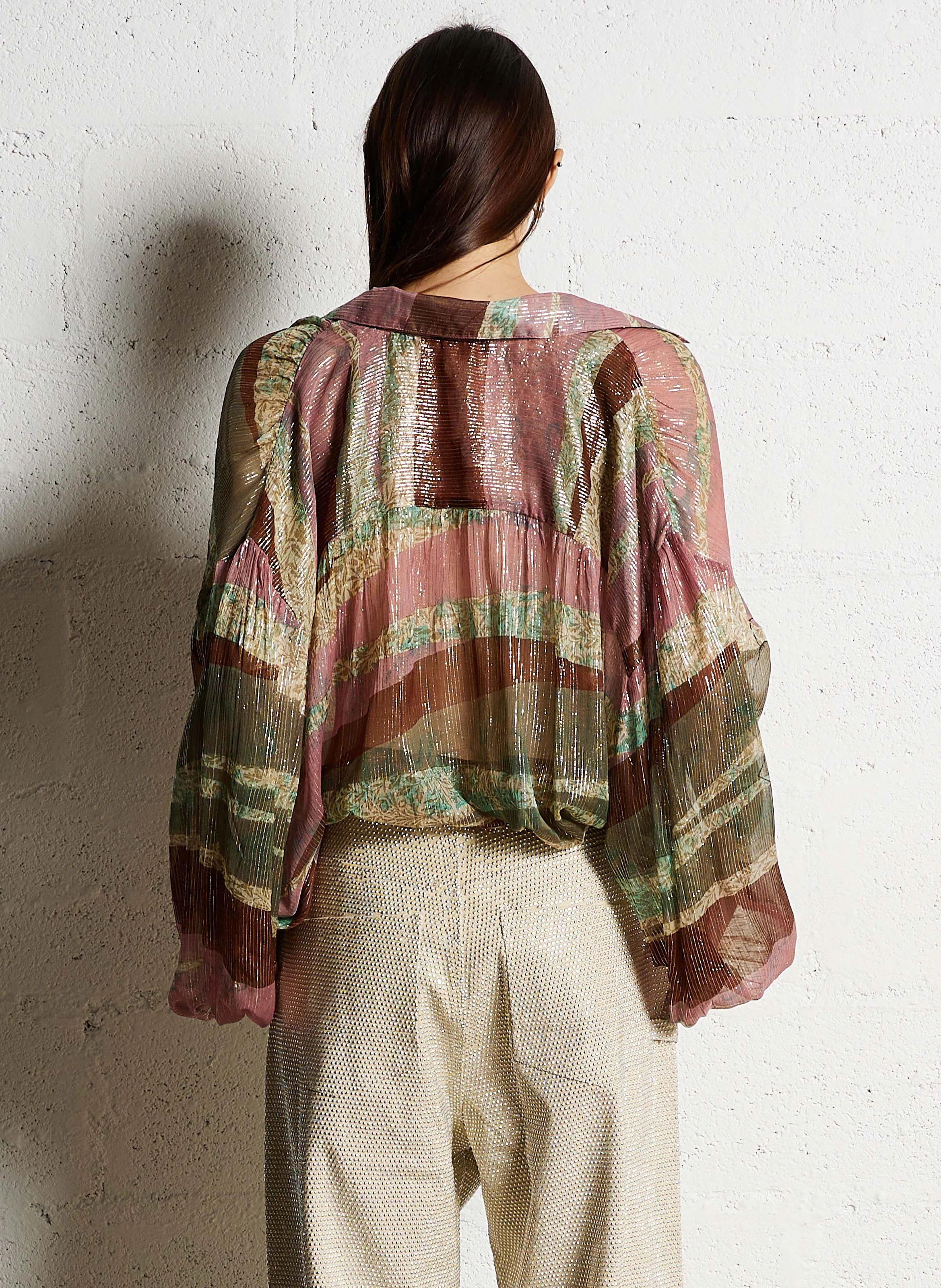 LARA - Blouse ample à encolure V | Multicolore