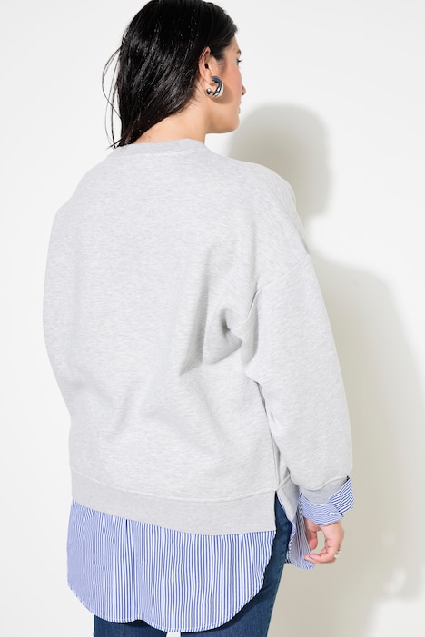Sweatshirt, oversized, Layering-Look, Blusen-Details