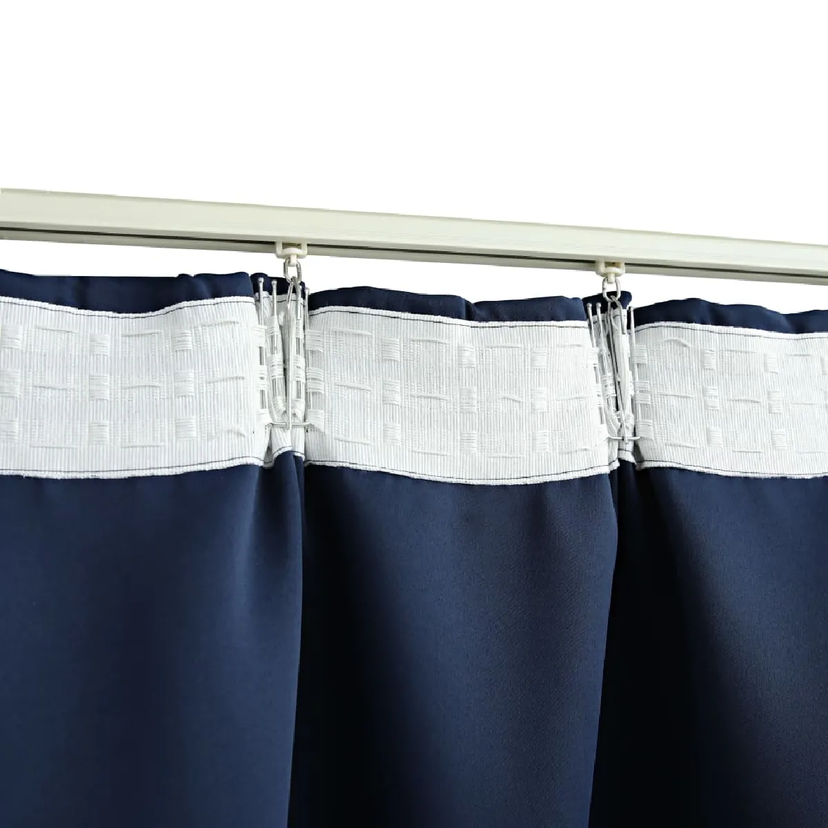 VidaXL Rideaux occultants avec crochets 140x175 cm - Bleu