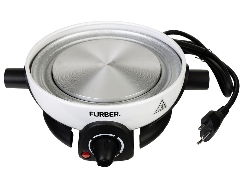 FURBER Fondue-Set Alpy 9 Teile, Schwarz/Weiss Für Fondue Chinoise, Käse- oder Schokoladenfondue