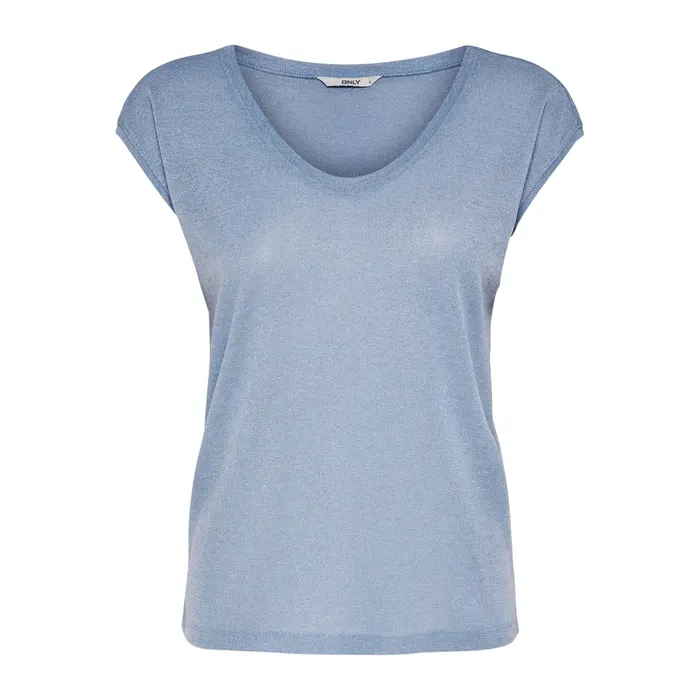 Only Silvery V-neck Loose Shirt Dames