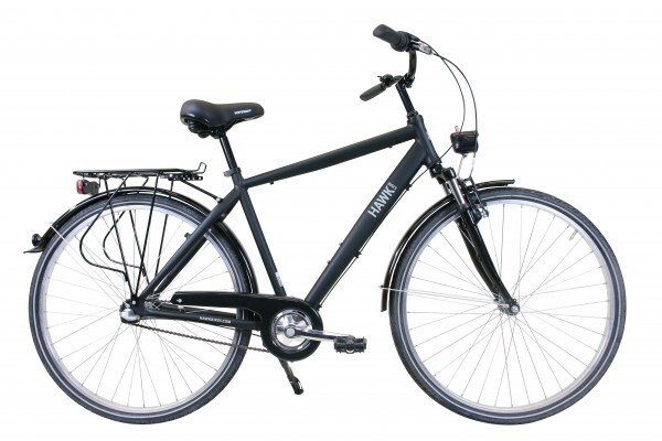 HAWK Citytrek Premium Black – Herren 28 Zoll - Leichtes Herren Fahrrad mit 3-Gang Shimano Nabenschaltung, Felgenbremse I Allrounder