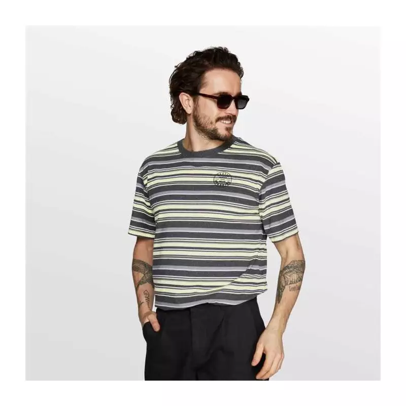 Tee shirt MYSTIC The Stripe Tee Pastel Yellow