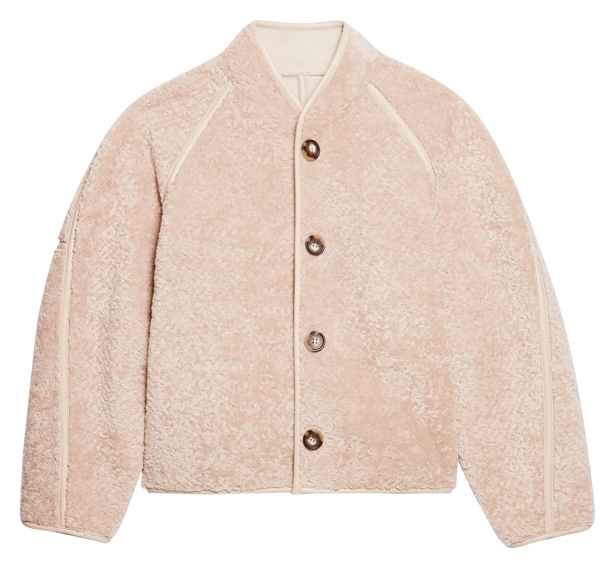 DINO - Manteau court à col montant | Beige