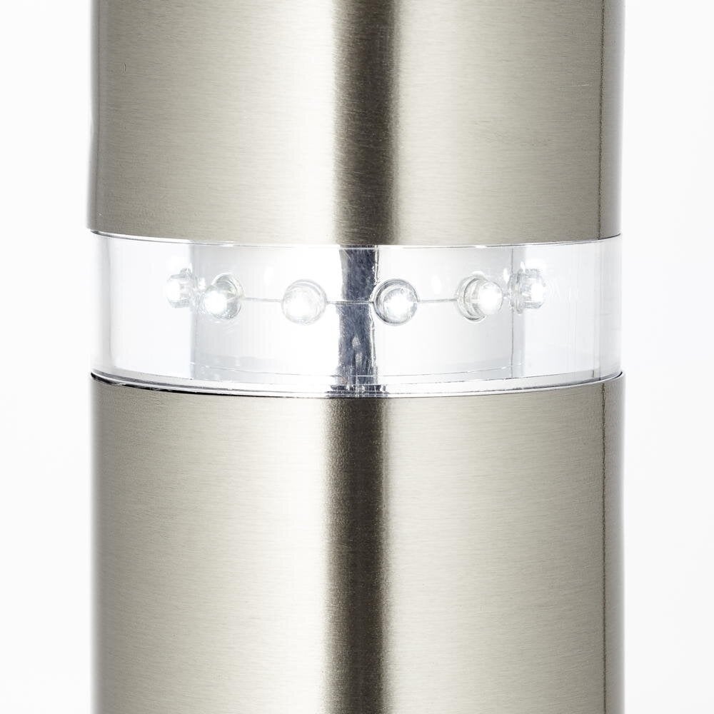Bole sokkellamp in zilver E27 IP44 met bewegingsmelder