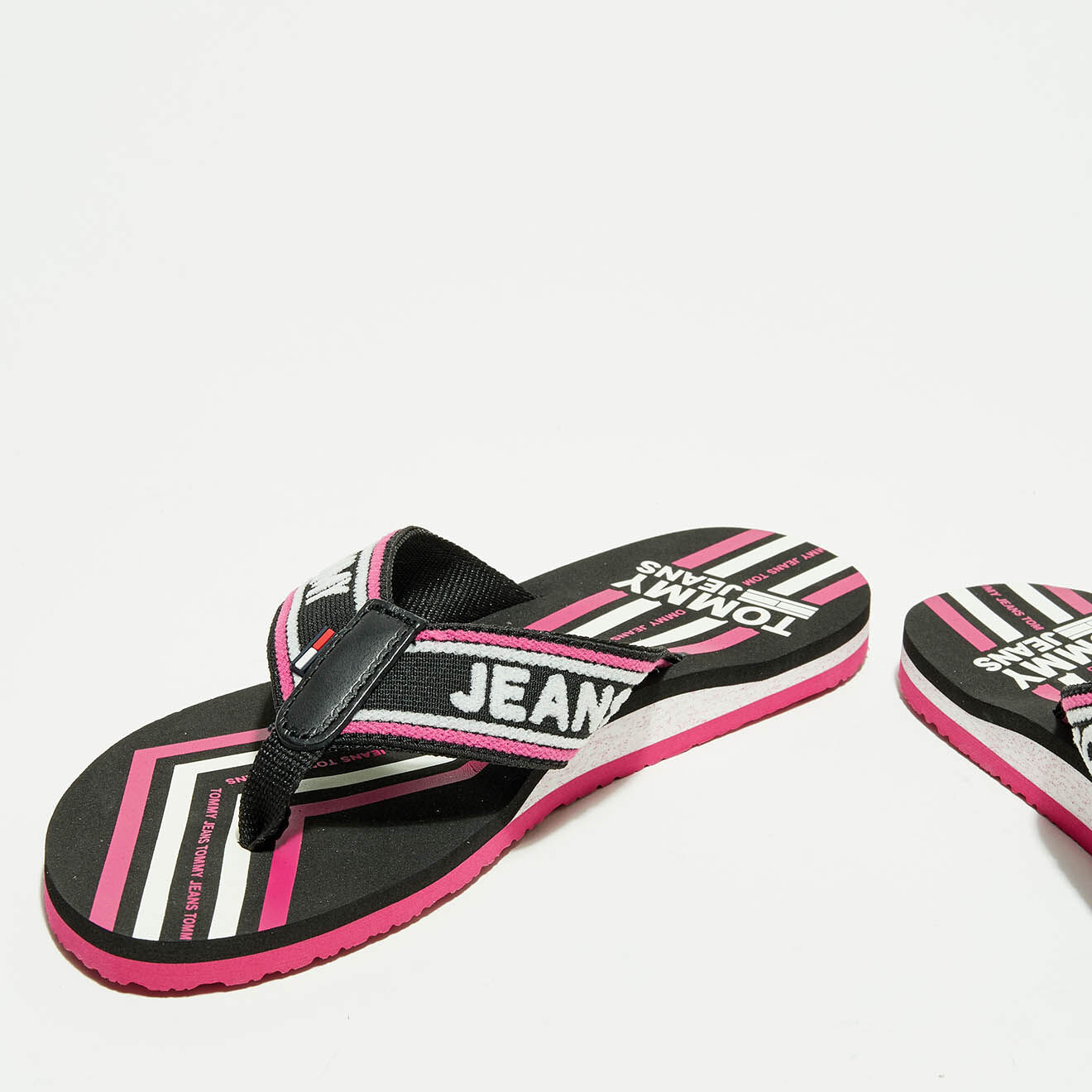 Tommy Hilfiger Tongs Pop Webbing Beach noir/rose/blanc
